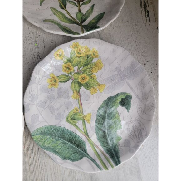 Pier 1 Imports botanical garden plate flower set decor floral - Picture 4 of 7